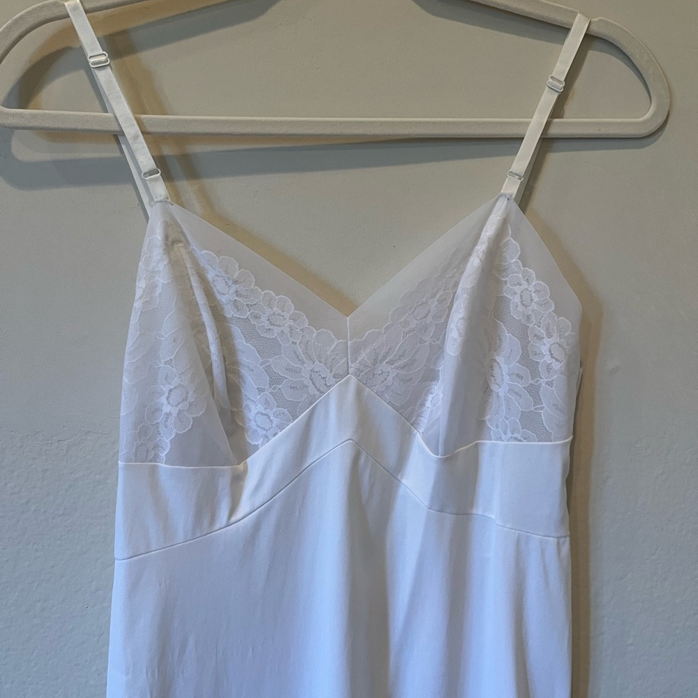 Vintage Elegant White Lace Slip Dress
